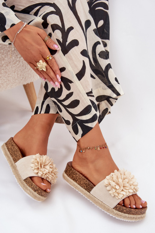 naiste plätud platvormiga Koos Ornatei Lillkami beeži värvi Tessara