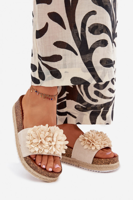 naiste plätud platvormiga Koos Ornatei Lillkami beeži värvi Tessara