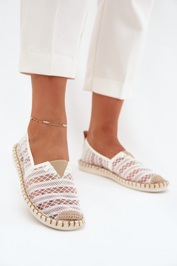Naistes valged pitsilised espadrillid võrgu detailiga Faylira 2
