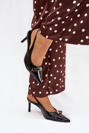 Laque Kingad kõrge jämeda kontsaga Kuldse pandlaga msuud Vivae 2