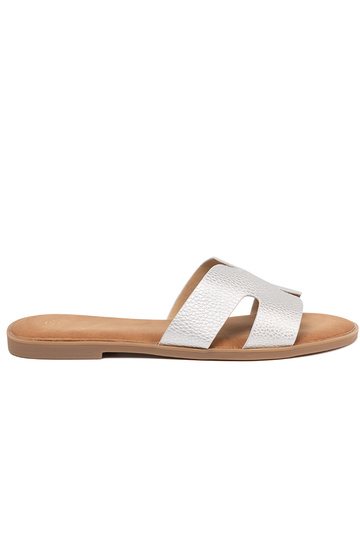 Hõbedat värvi plätud naiste omad z sisseycięciami 2