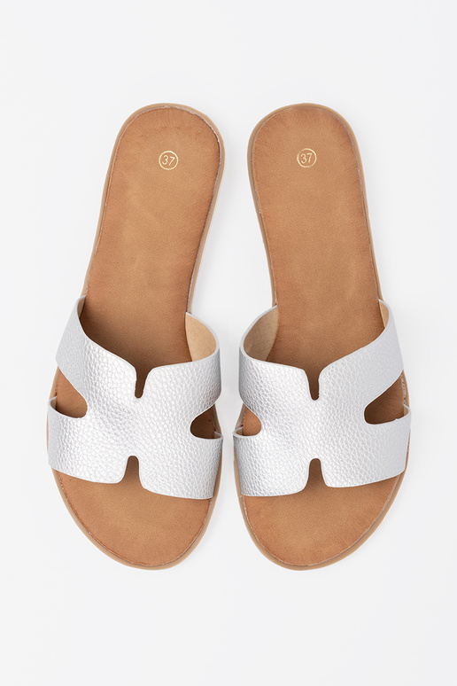 Hõbedat värvi plätud naiste omad z sisseycięciami Hõbedat värvi plätud naiste omad z sisseycięciami