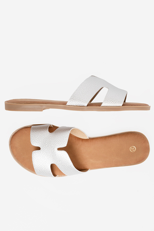 Hõbedat värvi plätud naiste omad z sisseycięciami Hõbedat värvi plätud naiste omad z sisseycięciami