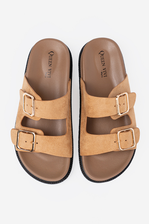 Pruunid värvi plätud naiste omad ze kuldnemi klamrami