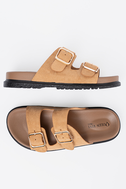 Pruunid värvi plätud naiste omad ze kuldnemi klamrami