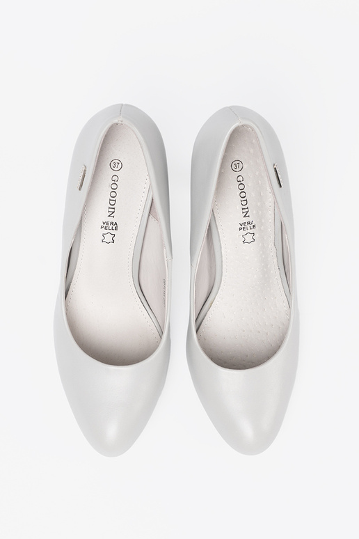 Halli värvi klassikaline poolsaapad kõrgetel kontsadel