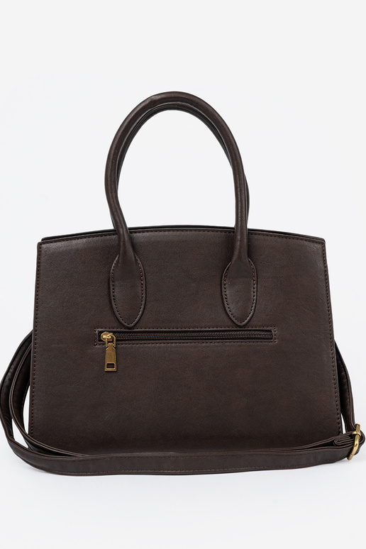 Tumepruun Käekott dekoratiivse pandlaga sisse kuldnem kolorze