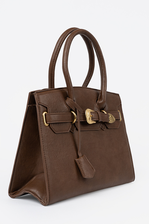 Pruunid värvi Käekott dekoratiivse pandlaga sisse kuldnem kolorze