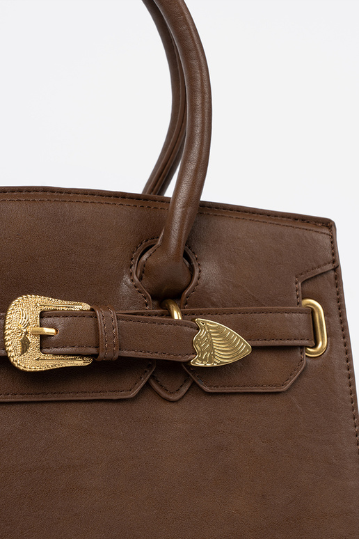 Pruunid värvi Käekott dekoratiivse pandlaga sisse kuldnem kolorze