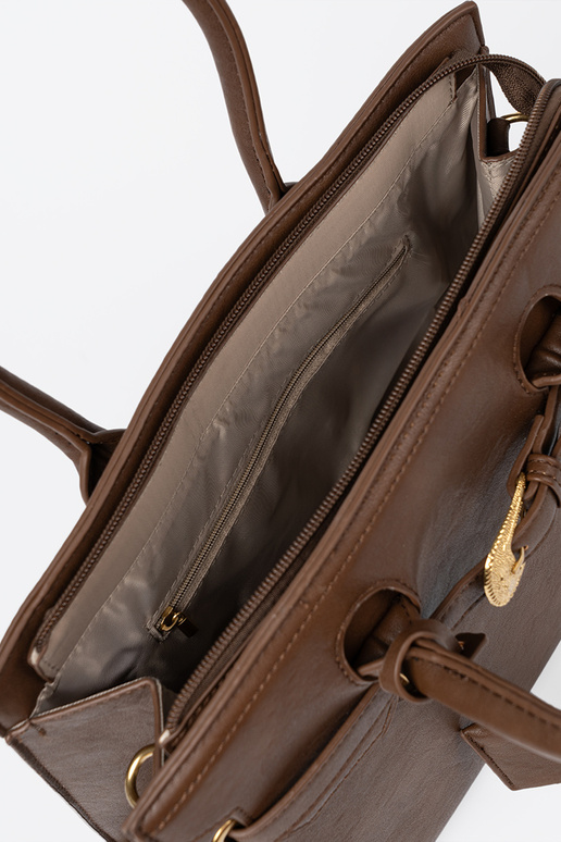 Pruunid värvi Käekott dekoratiivse pandlaga sisse kuldnem kolorze