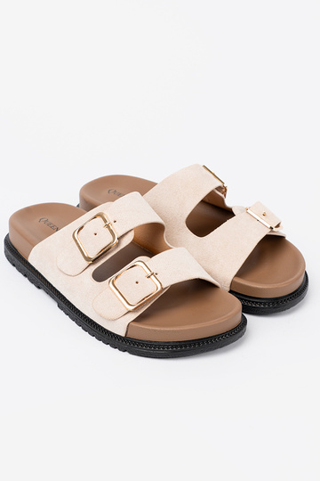 Plätud eredaltbeež z zamszosisseym sisseykończeniem