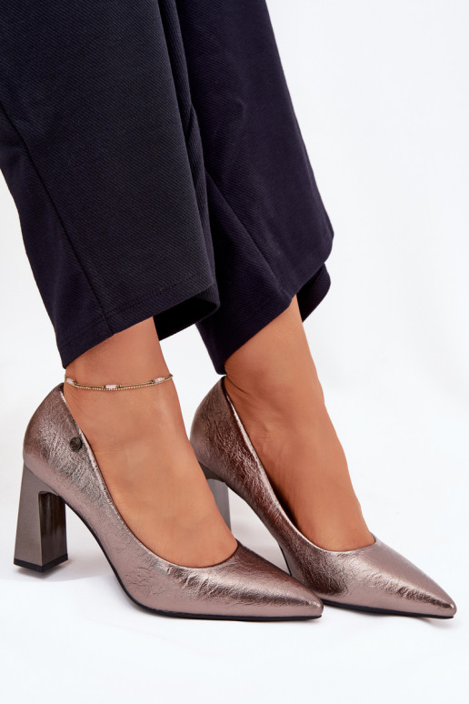 Kõrge kontsaga kingad Vinceza 62252 halli värvi