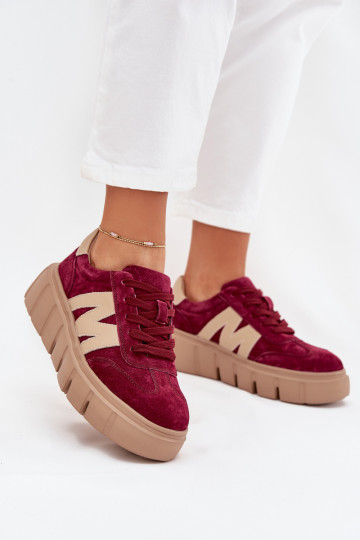 seemisnakhsed Pealiste omad Sneakers tüüpi jalanõud platvormiga Vinceza 79561 bordoo-värvi