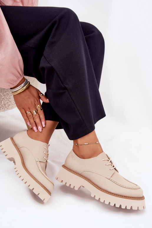 jalatsid naiste mokassiinid Paeltega Big Star NN274053 beeži värvi