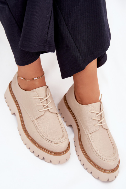 jalatsid naiste mokassiinid Paeltega Big Star NN274053 beeži värvi