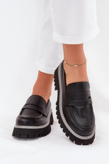 Kullatud tallaga naiste mokassiinid Ja lamedad kontsad Big Star NN274049 msuud