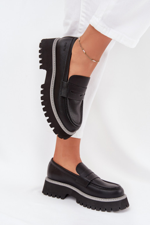 Kullatud tallaga naiste mokassiinid Ja lamedad kontsad Big Star NN274049 msuud