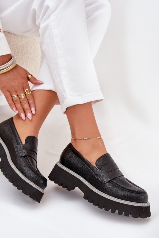 Kullatud tallaga naiste mokassiinid Ja lamedad kontsad Big Star NN274049 msuud