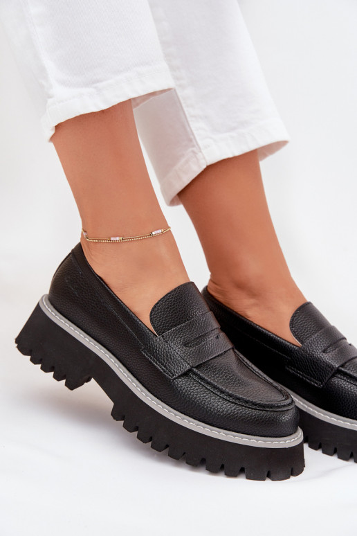 Kullatud tallaga naiste mokassiinid Ja lamedad kontsad Big Star NN274049 msuud