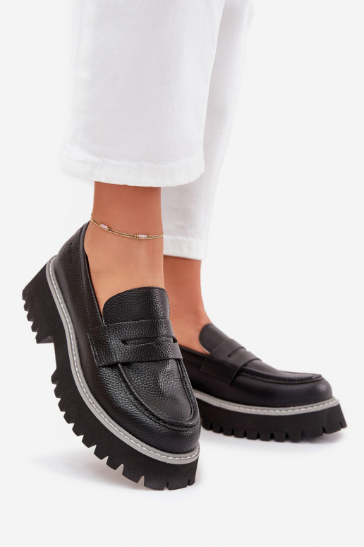 Kullatud tallaga naiste mokassiinid Ja lamedad kontsad Big Star NN274049 msuud