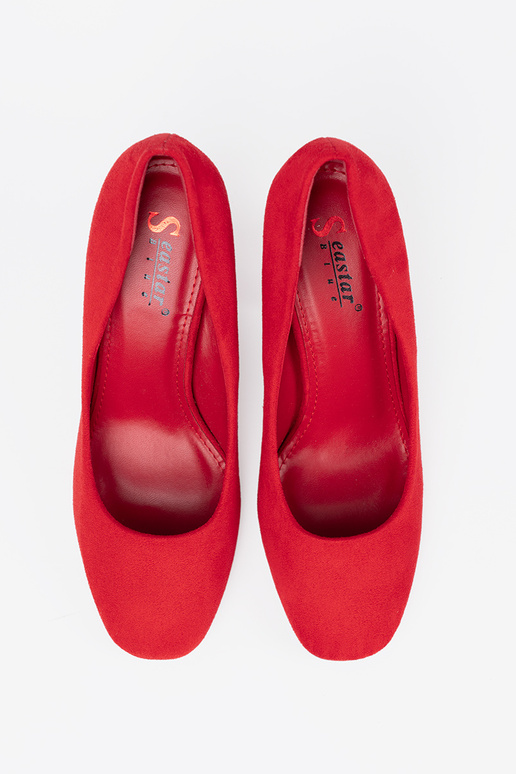 Klassikalise mudeli Punane poolsaapad z zaokrąglonym noskiem