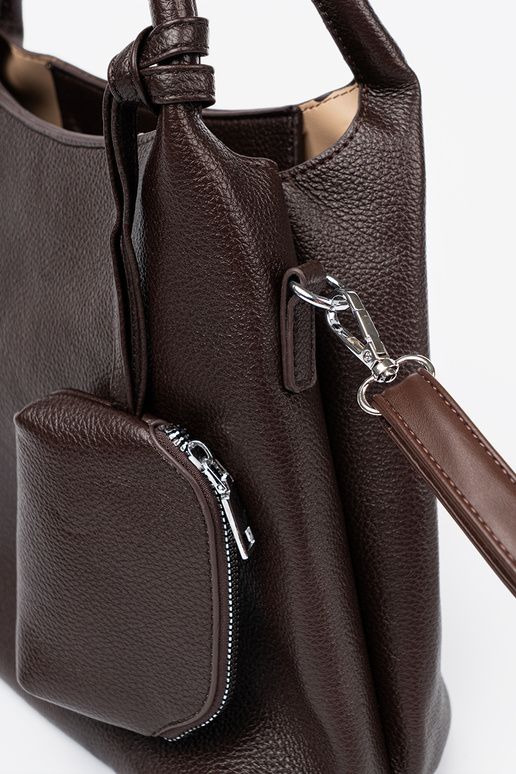 Elegantne Pruun Käekott z kosmetyczką sisse środku