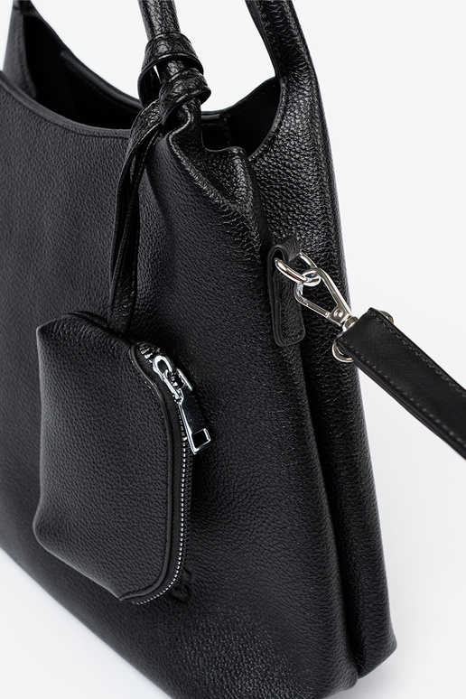 Elegantne must Käekott z kosmetyczką sisse środku