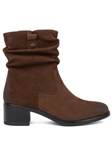 pruunid värvi nahk lumesaapad volangilise ülaosaga Sergio Leone 2