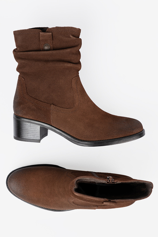 pruunid värvi nahk lumesaapad volangilise ülaosaga Sergio Leone