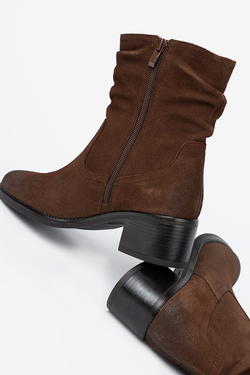 pruunid värvi nahk lumesaapad volangilise ülaosaga Sergio Leone