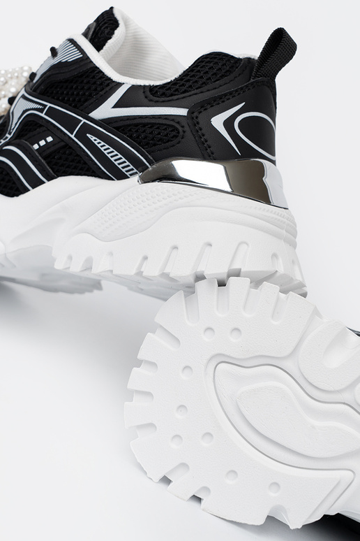 msuud Pealiste kingad z białą kokardą i koralikami