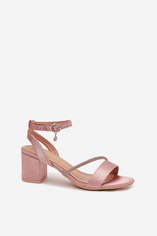 Roosa naiste kõrged kontsad säravate detailidega, Vinceza 20268