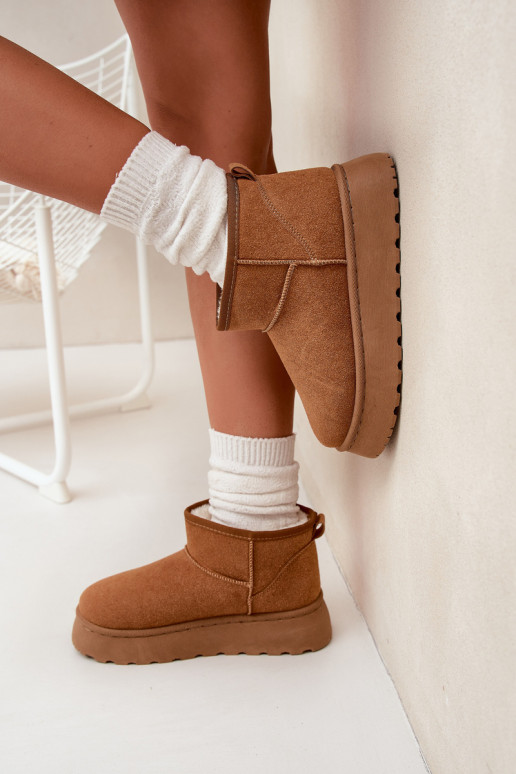 nööpidega lumesaapad Pealiste omad platvormiga voodriga karusnahaga pruunid värvi Vesirae