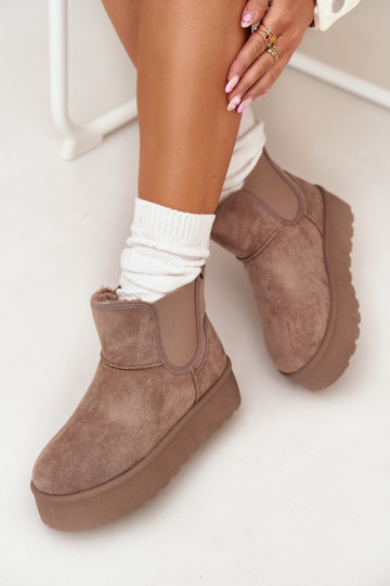 Pealiste omad nööpidega lumesaapadElastyczną INstasisseką Khakivärvi Kiora