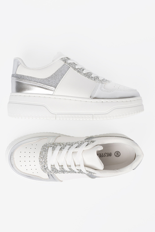 Valget hõbedane Pealiste kingad z połyskującymi detalami