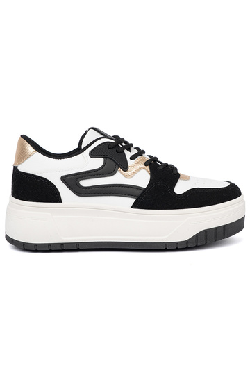 Must valge värv Pealiste kingad ze kuldnemi detalami 2