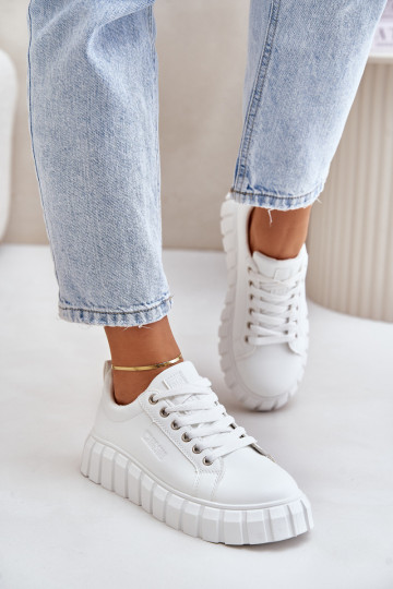 voodriga Sneakers tüüpi jalanõud Pealiste omad Big Star MM274616 valget värvi