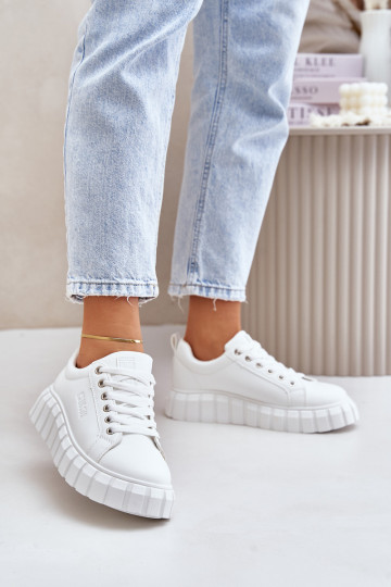 voodriga Sneakers tüüpi jalanõud Pealiste omad Big Star MM274616 valget värvi 2