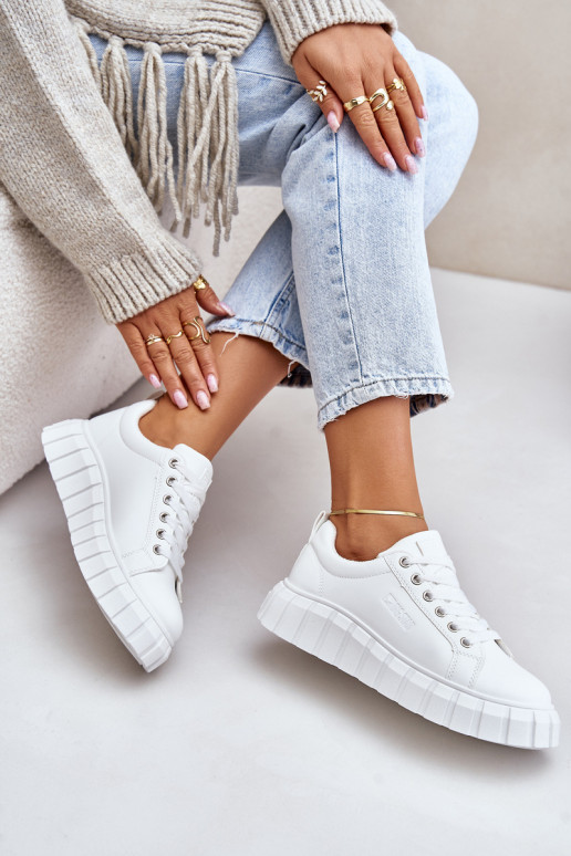 voodriga Sneakers tüüpi jalanõud Pealiste omad Big Star MM274616 valget värvi voodriga Sneakers tüüpi jalanõud Pealiste omad Big Star MM274616 valget värvi