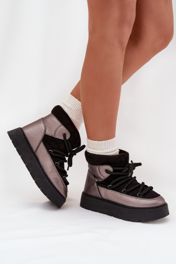 Sellel ondal nööpidega lumesaapad Pealiste omad voodriga karusnahagaGrubym INiązaniem msuud Xarina