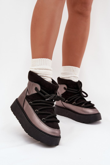 Sellel ondal nööpidega lumesaapad Pealiste omad voodriga karusnahagaGrubym INiązaniem msuud Xarina 2