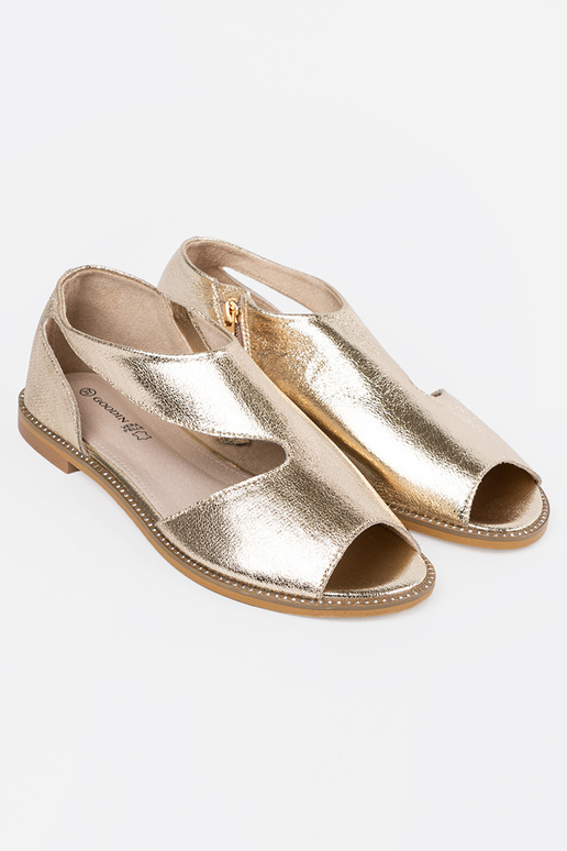 Kuldset värvi kingad naiste omad z sisseycięciami