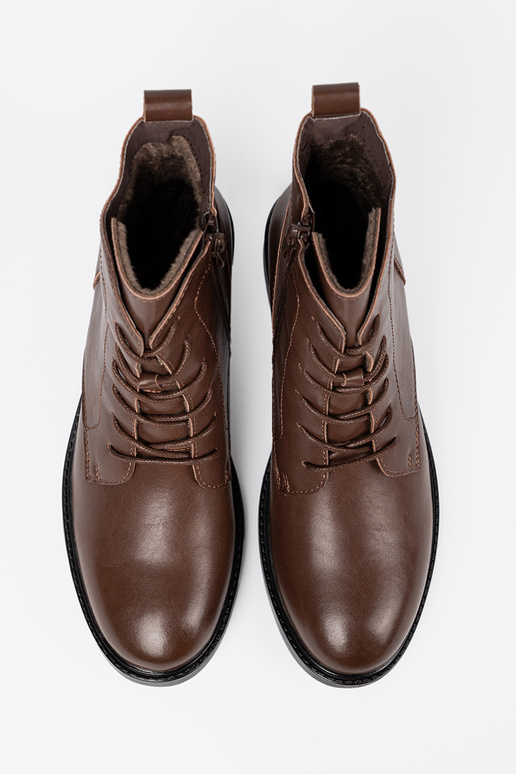 pruunid värvi pitsitud lumesaapad z niskim obcasem Sergio Leone