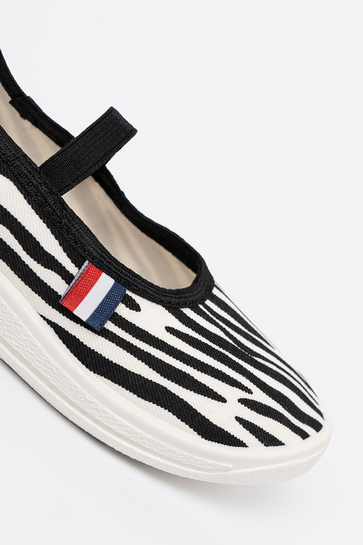 Mustvalge värv valgus kingad libisemine z motysisseem zebry