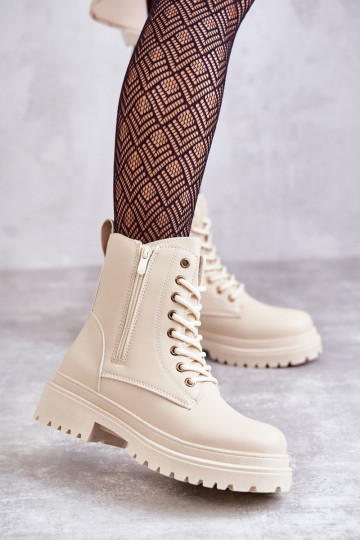 Pealiste poolsaapad voodriga Elevandiluu värvi Dorchen