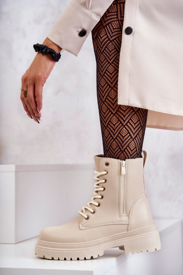 Pealiste poolsaapad voodriga Elevandiluu värvi Dorchen 2