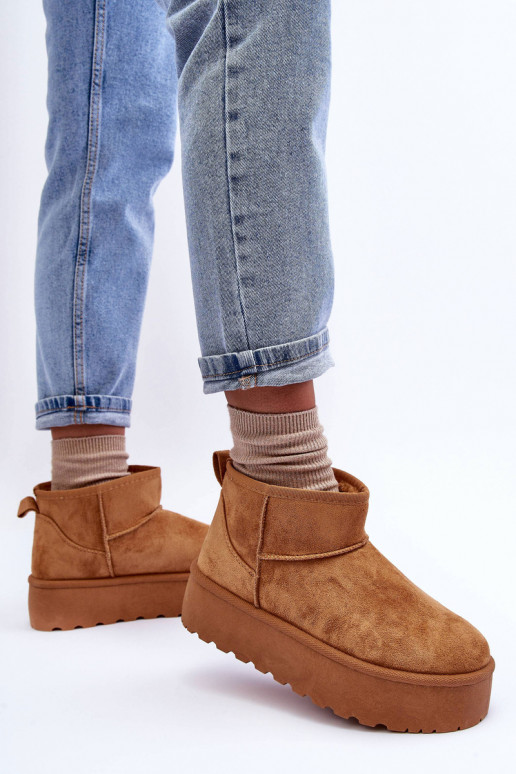 seemisnakhsed nööpidega lumesaapad platvormiga pruunid värvi Corcoran