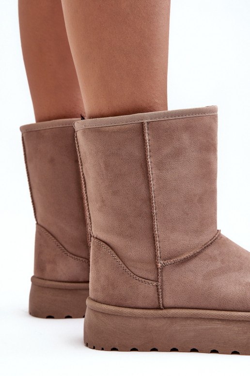 Pealiste omad nööpidega lumesaapad karusnahaga beeži värvi Abrams