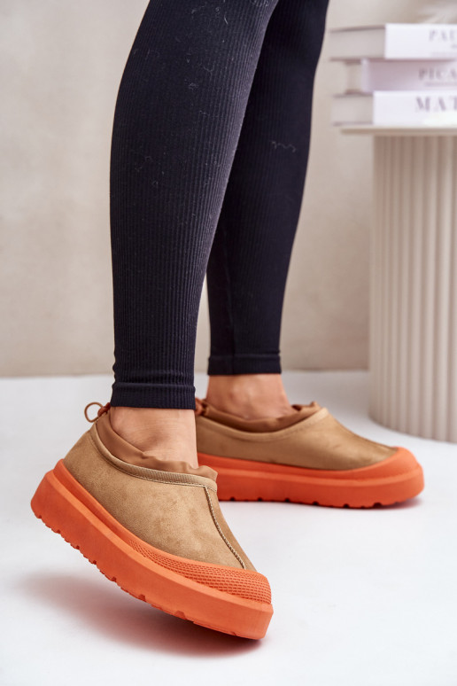 nööpidega lumesaapad Pealiste omad platvormiga Sellel ondala ülaosaga pruunid värvi Izamine