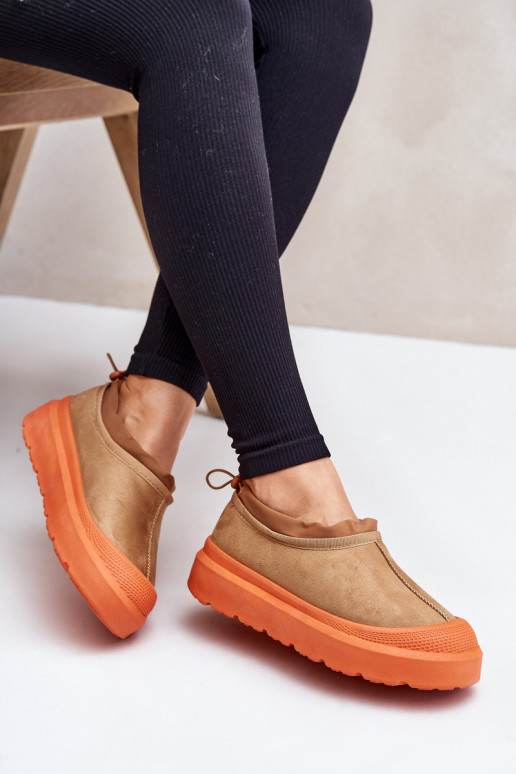 nööpidega lumesaapad Pealiste omad platvormiga Sellel ondala ülaosaga pruunid värvi Izamine